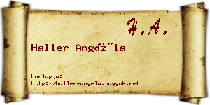 Haller Angéla névjegykártya
